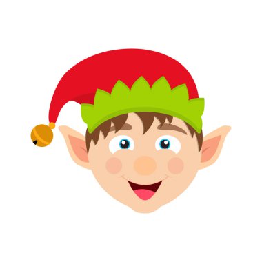 Düz simge çizgi film cücesi beyaz arkaplanda izole edilmiş. Vektör illüstrasyonu.