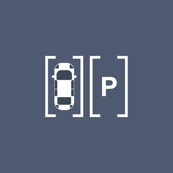 Векторна Зона Паркування Ізольована Темно Синьому Фоні Парковка Обмеженими Можливостями — стоковий вектор