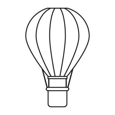 Hat simgesi sıcak hava balonu beyaz arka planda izole edildi. Vektör illüstrasyonu.