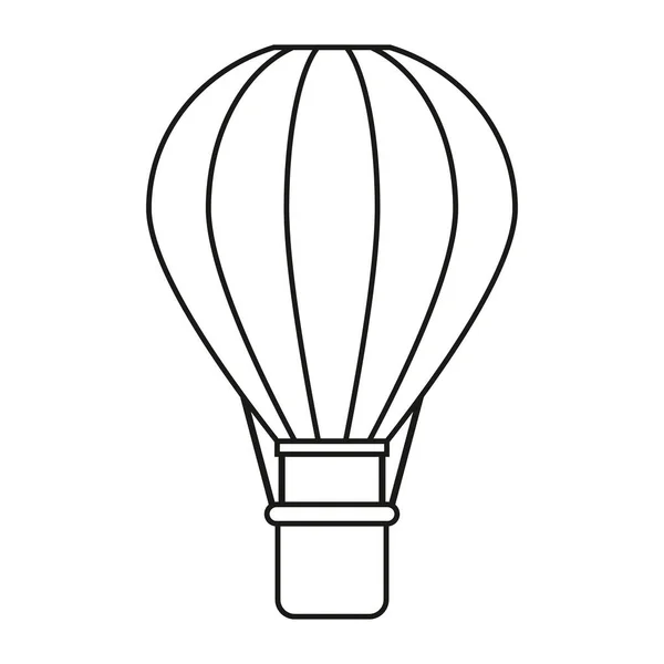 Ikona Linii Balon Gorące Powietrze Izolowane Białym Tle Ilustracja Wektora — Wektor stockowy