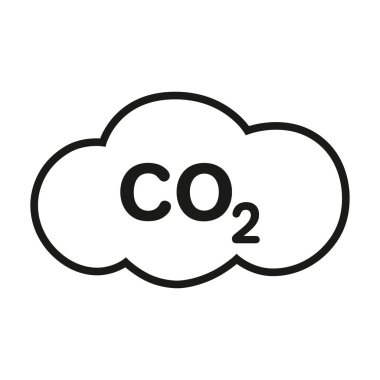 Beyaz zemin üzerindeki çizgi ikonu karbondioksit izole edildi. İklim değişikliği konsepti. CO2 sembolü.