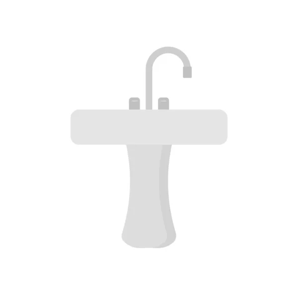 Lavabo Piatto Icona Bagno Isolato Sfondo Bianco Illustrazione Vettoriale — Vettoriale Stock