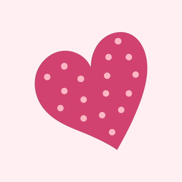 Flaches Symbol Herz Mit Punkten Isoliert Auf Rosa Hintergrund Vektorillustration — Stockvektor