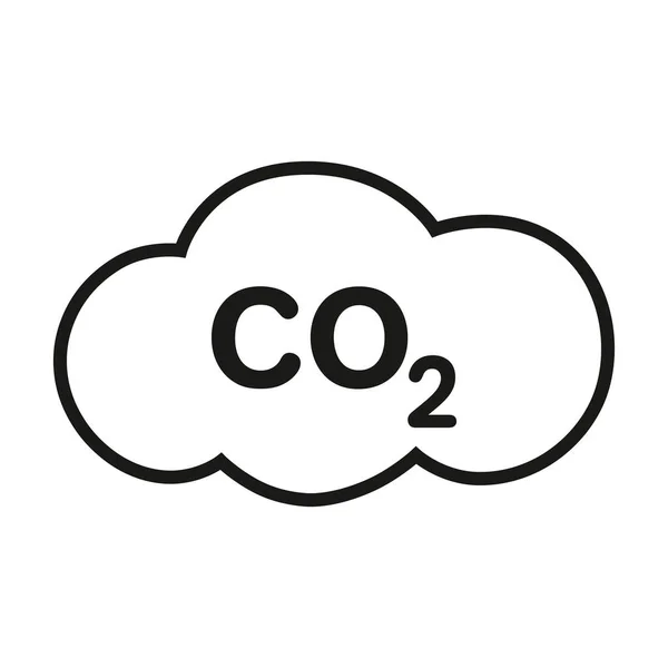 Linje Ikon Koldioxid Moln Isolerad Vit Bakgrund Begreppet Klimatförändringar Koldioxidsymbol — Stock vektor