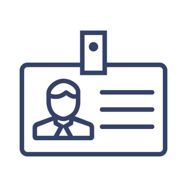 Çizgi simgesi çalışan kartı beyaz arkaplanda izole edilmiş. Vektör illüstrasyonu.