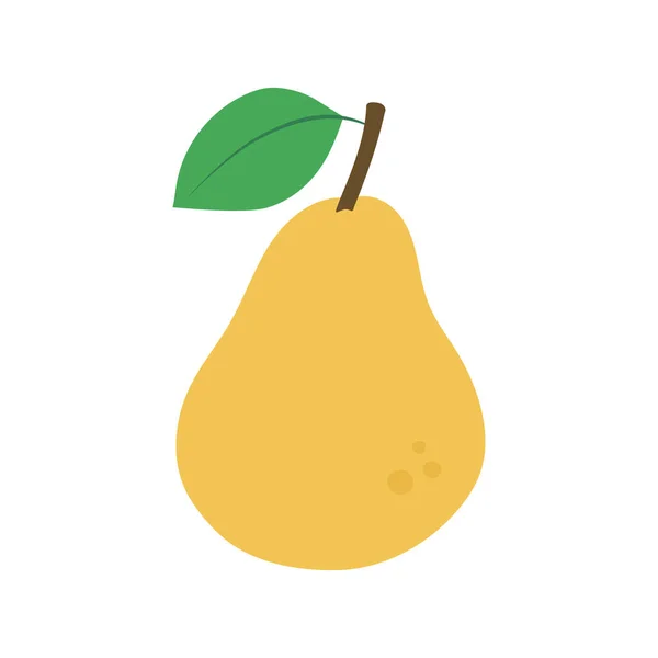 扁平的梨子在白色背景上隔离 水果图标 矢量说明 — 图库矢量图片