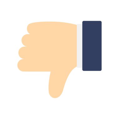 Düz başparmak, beyaz arka planda izole edilmiş. Vektör illüstrasyonu.