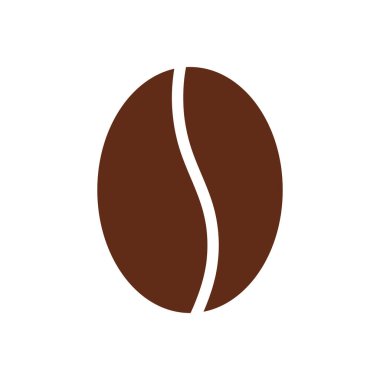 Düz kahve çekirdeği beyaz arka planda izole edilmiş. Vektör illüstrasyonu.