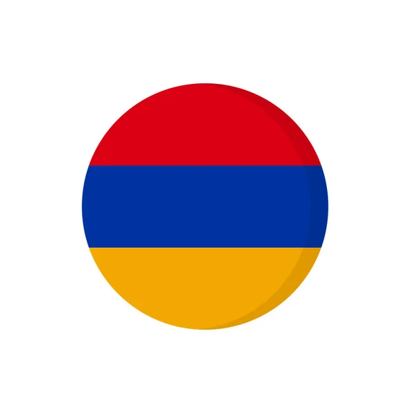 Bandeira Ícone Plana Armênia Círculo Símbolo Isolado Fundo Branco Ilustração —  Vetores de Stock