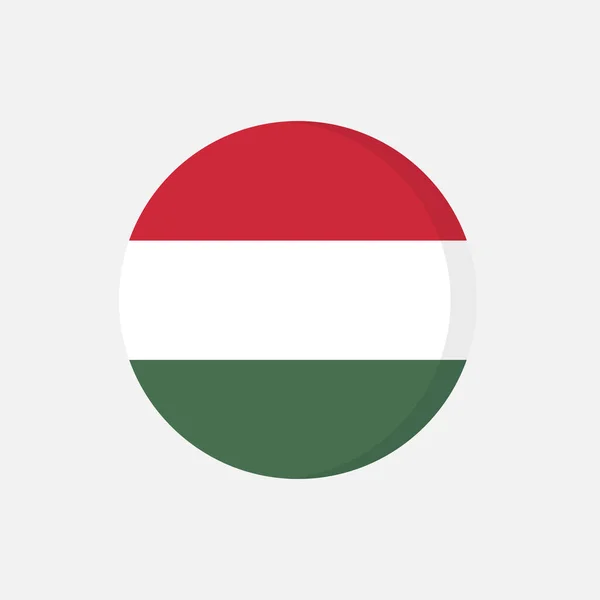 Lapos Ikon Zászló Magyarország Kör Szimbólum Elszigetelt Világosszürke Háttér Vektorillusztráció — Stock Vector