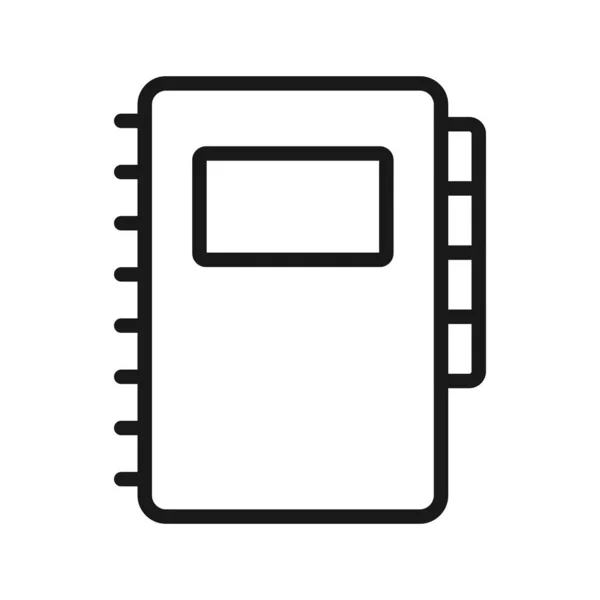 Notebook Ícone Linha Com Marcadores Isolados Fundo Branco Ilustração Vetorial —  Vetores de Stock