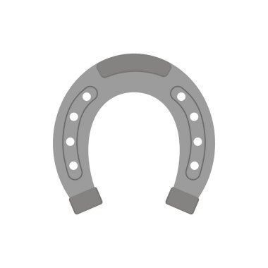 Düz simge metal at nalı beyaz arka planda izole edilmiş. Şanslı Aziz Patrick Günü sembolü. Vektör illüstrasyonu.