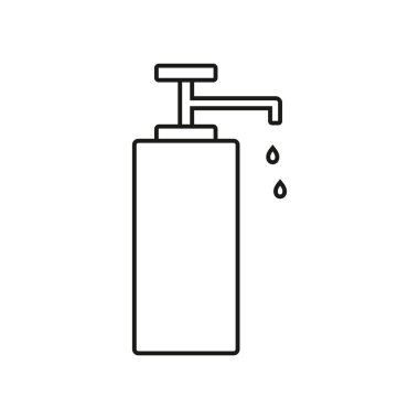 Beyaz arka planda izole edilmiş hijyen için el dezenfektanı. Vektör illüstrasyonu.