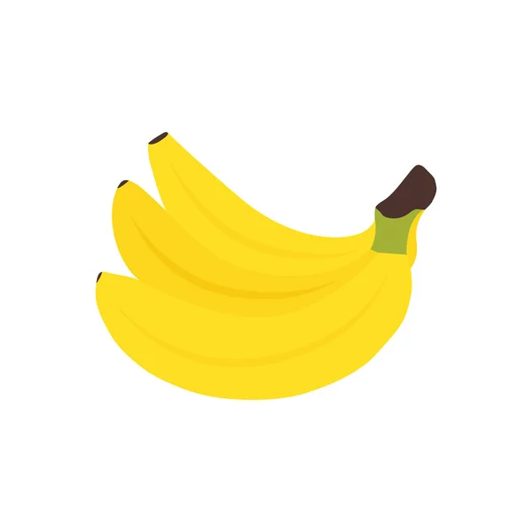 Flat Icon Banana Isolated White Background Vector Illustration — Stock Vector