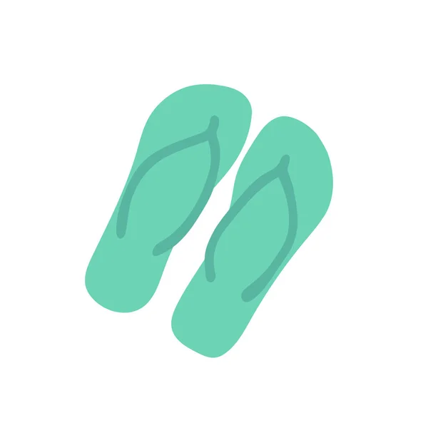 Pantofole Estive Icona Piatta Isolato Sfondo Bianco Illustrazione Vettoriale — Vettoriale Stock