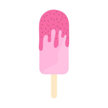 Düz ikon meyve dondurması beyaz arka planda izole edilmiş. Vektör illüstrasyonu.