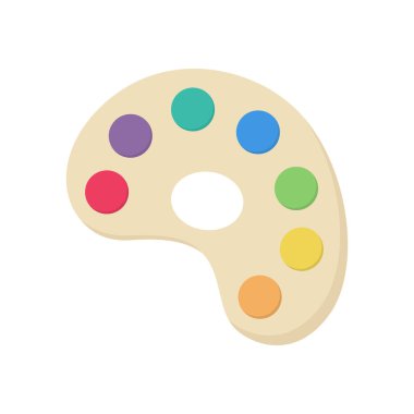 Beyaz arka planda izole edilmiş düz simge sanat paleti. Vektör illüstrasyonu.