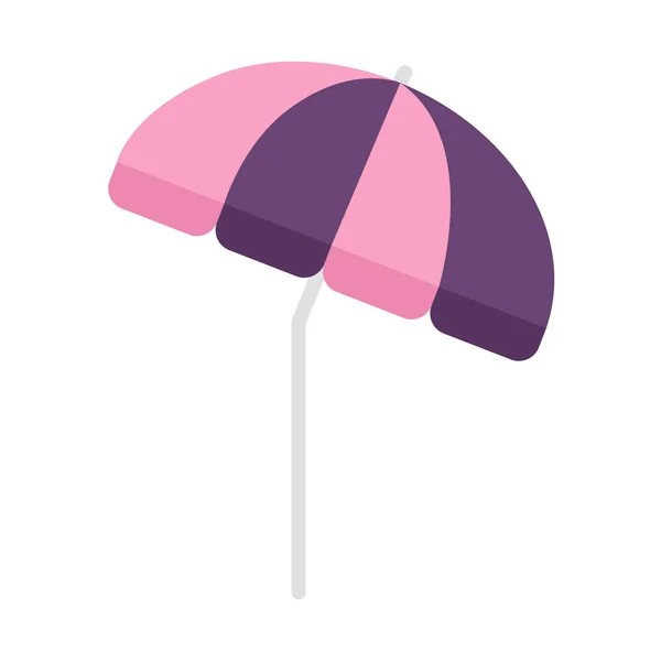Flat Icon Sun Umbrella Isolated White Background Vector Illustration — Stock Vector