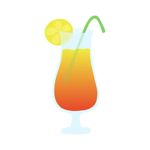 Flaches Symbol Cocktailglas Isoliert Auf Weißem Hintergrund Vektorillustration — Stockvektor