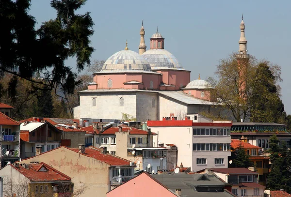 Zdjęcie Widokiem Jeden Wielu Meczetów Dwoma Minaretami Ulicach Bursa Turcja — Zdjęcie stockowe