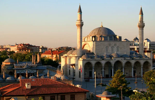 Vista Mezquita Selimiye Amanecer Parte Histórica Konya Turquía —  Fotos de Stock