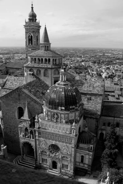 Черно Белая Фотография Базилики Санта Мария Маджоре Историческом Центре Города — стоковое фото
