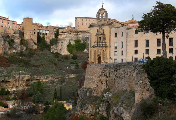 Widok Wąwóz Zwisające Klify Budynek Antiguo Convento San Pablo Cuenca — Zdjęcie stockowe