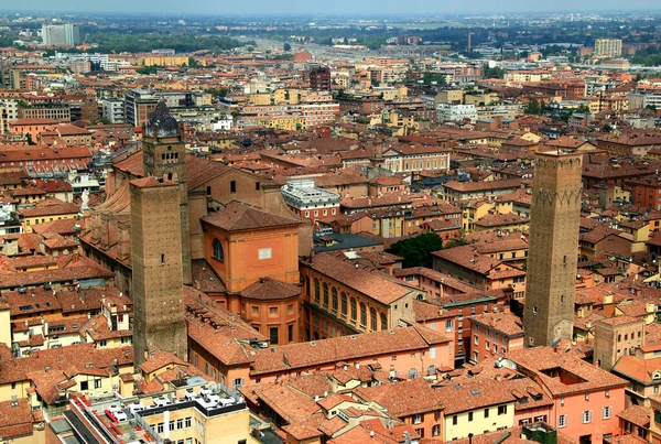 Horní Pohled Historickou Část Města Boloně Itálie Katedrálou San Pietro — Stock fotografie