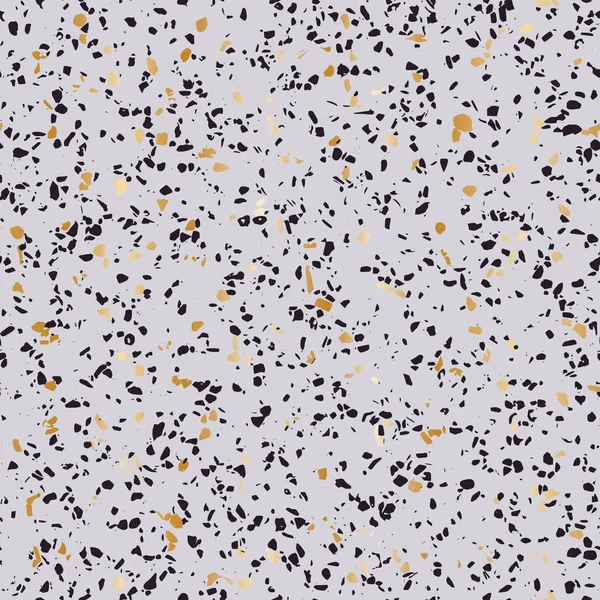 Black Gold Terrazzo Gray Background Great Packaging Scrapbook Wrapping Paper — Stockvektor