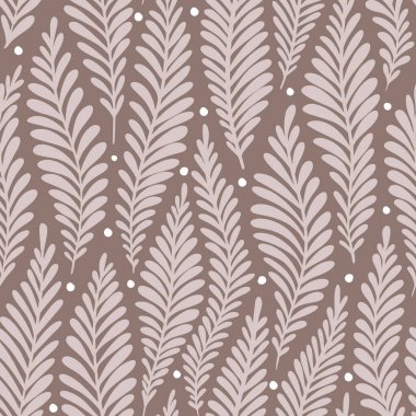 Tropikal eğreltiotu yapraklarının izole çizimi. Basit doğrusal minimalist boho. Kusursuz vektör deseni. Vektör illüstrasyonu