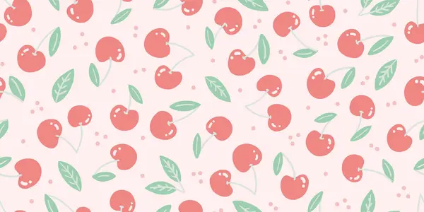 Sømløs Vektormønster Med Herlige Kirsebærblomster Rosa Søte Barnehager – stockvektor