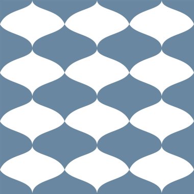 Kusursuz vektör deseni, tek renkli geometrik Ogee kontrolörleri. Vektör illüstrasyonu