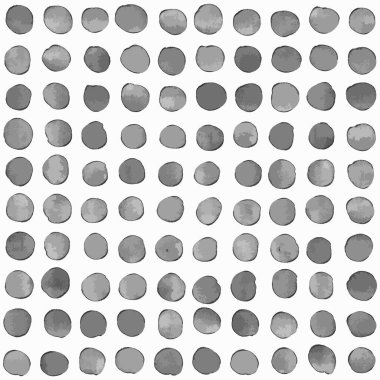 Elle çizilmiş gri suluboya puantiyeli vektör pürüzsüz desen. Beyazda izole edilmiş. Tekstil. Vektör illüstrasyonu