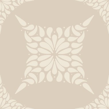 Basit Mandala Çiçeği Motifli Kusursuz Vektör Modeli Tekstil, Hatıra defteri, Paketleme. Vektör illüstrasyonu