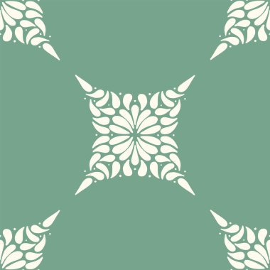 Basit Mandala Çiçeği Motifli Kusursuz Vektör Modeli Tekstil, Hatıra defteri, Paketleme. Vektör illüstrasyonu