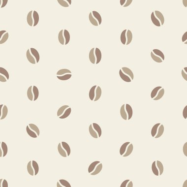 Kahve çekirdeği fırlatma şekli kusursuz vektör deseni kahverengi bej ve pembe ten, hatıra defteri, duvar kağıdı, tekstil. Vektör illüstrasyonu