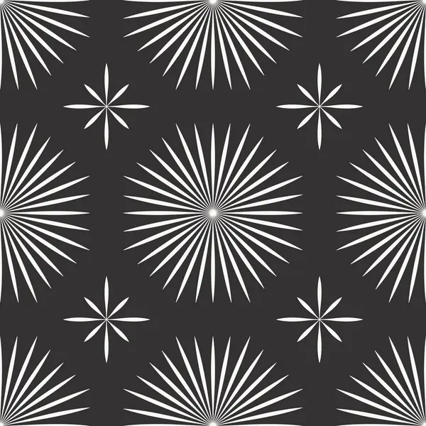 Kömür zemininde büyük ve küçük yıldız motifleri olan, tekstil, duvar kağıtları ya da hediye paketi için ideal, geri dönüşümlü radyal patlama deseni..