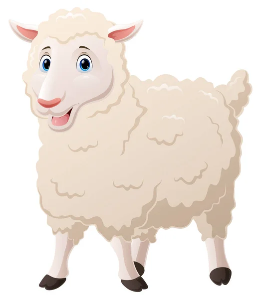 可愛いです子羊漫画上の白い背景 — ストックベクタ