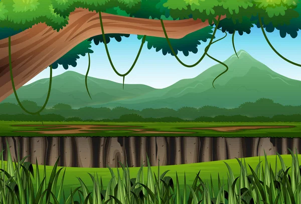 Illustration Nature Landscape Background Mountain — Stock Vector