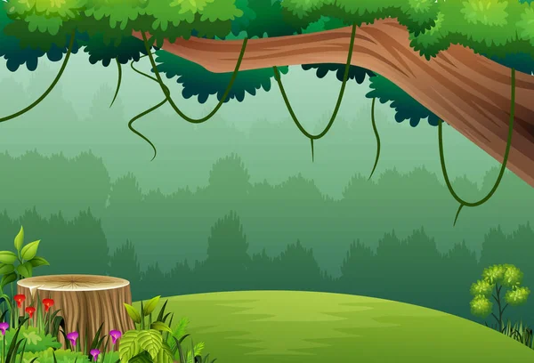 Εικονογράφηση Φόντου Τοπίου Της Φύσης Δέντρο — Διανυσματικό Αρχείο