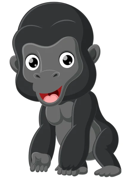 stock vector Vector illustration of Cute baby gorilla cartoon on white background