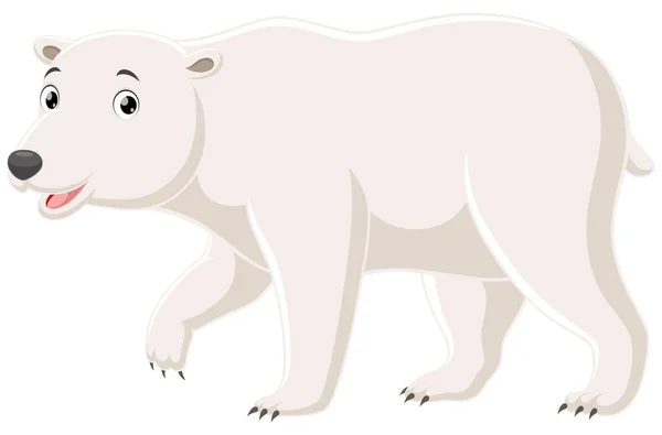 Векторная Иллюстрация Милого Белого Медведя Белом Фоне — стоковый вектор