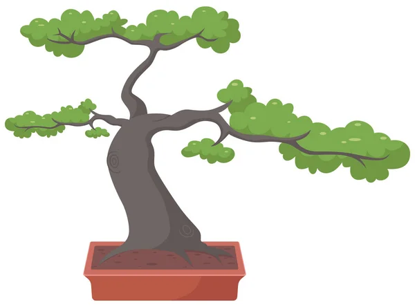 Vector Illustration Cartoon Big Tree Potted — Stock Vector