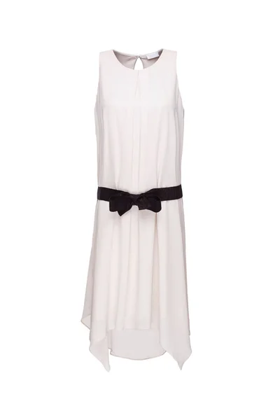 Πολυτελές Γυναικείο Φόρεμα Φάντασμα Μανεκέν Λευκό Φόντο — Φωτογραφία Αρχείου