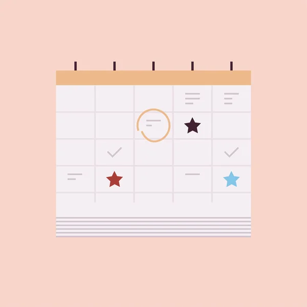 Zamanlama ve takvim düz illüstrasyon.