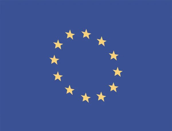 Bandeira União Europeia Países Símbolo Estrela Ilustração Vetorial Plana — Vetor de Stock