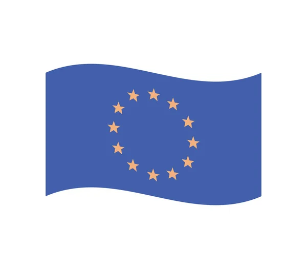 Флаг Европейского Союза Страны Звезды Плоским Векторным Изображением — стоковый вектор