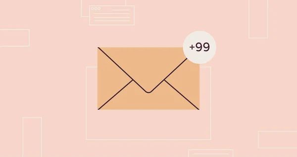 Kirjeiden Lähettäminen Tai Vastaanottaminen Sähköpostiviestin Ilmoitus Uusi Lukematon Sähköposti Liiketoiminnan — vektorikuva