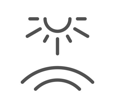 Güneş koruma simgesi ana hatları ve doğrusal vektör.