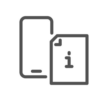 Bilgi ve masaüstü simgesi ana hatları ve doğrusal vektörü yardım.